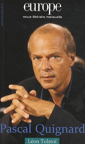 Europe, n° 976-977. Pascal Quignard