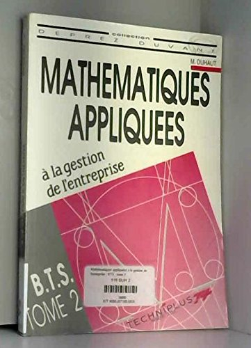 Mathematiques appliquées a la gestion de l'entreprise bts tertiaires t2
