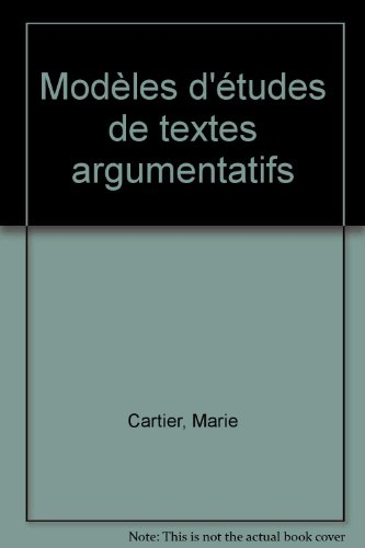Modèles d'études de textes argumentatifs