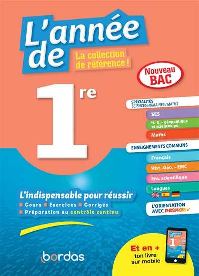 L'année de 1re, spécialités sciences humaines-maths, enseignements communs : l'indispensable pour ré