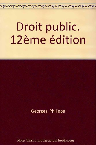 Droit public. 12ème édition