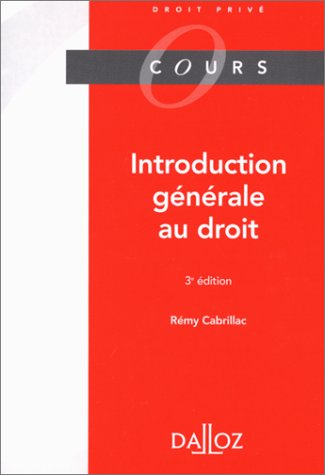 introduction generale au droit. 3ème édition