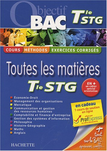 Toutes les matières terminale STG