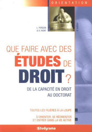 Que faire avec des études de droit ? : de la capacité en droit au doctorat
