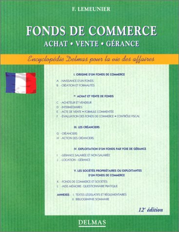 fonds de commerce : achat, vente, gérance