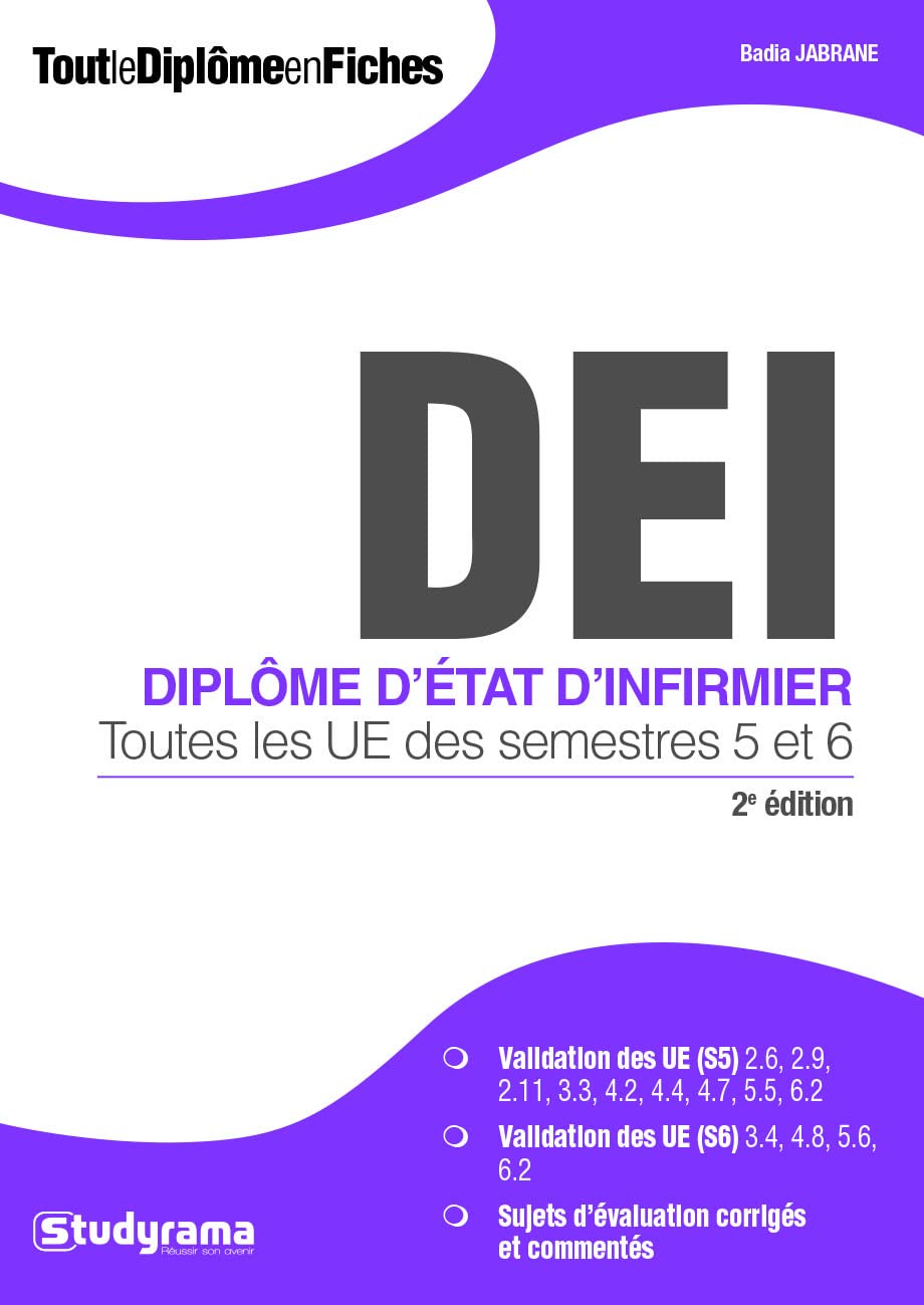 DEI, diplôme d'Etat d'infirmier : toutes les UE des semestres 5 et 6