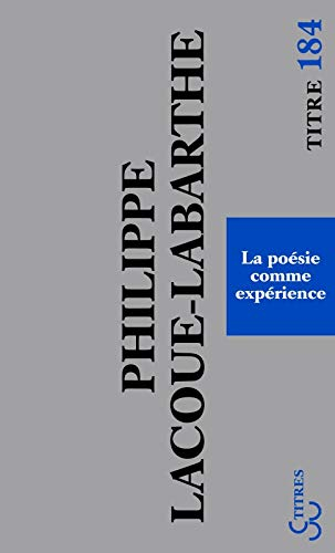 La poésie comme expérience
