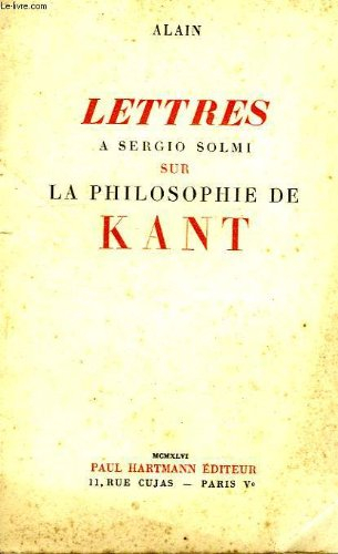 lettres a sergio solmi sur la philosophie de kant