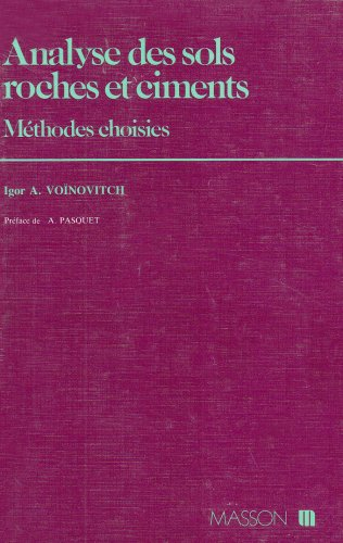 Analyse des sols, roches et ciments : méthodes choisies