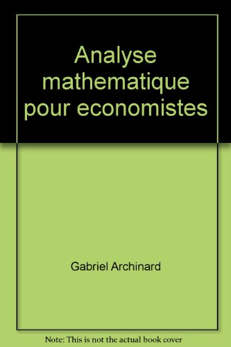 analyse mathématique pour économistes