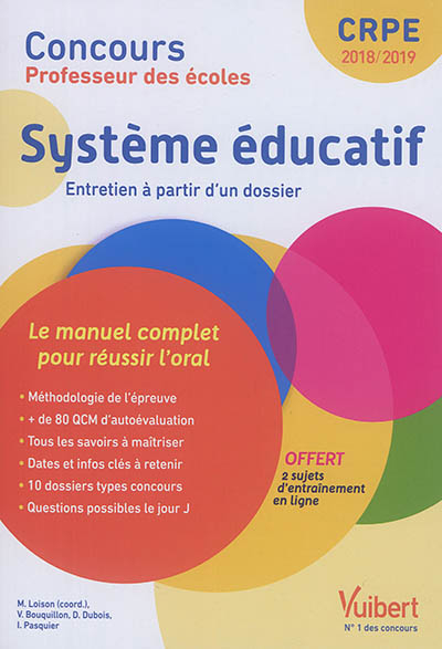 Système éducatif, entretien à partir d'un dossier : concours professeur des écoles 2018-2019 : le ma