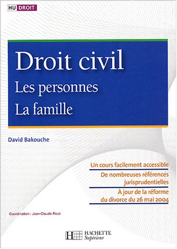 Droit civil. Vol. 1. Les personnes, la famille
