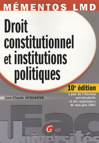 Droit constitutionnel et institutions politiques