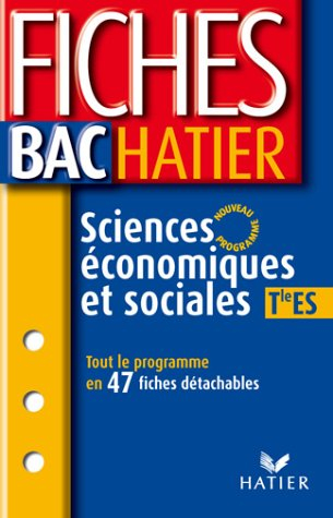 fiches bac hatier : sciences économique et sociale, terminale es