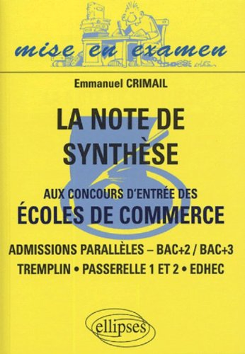 La note de synthèse aux concours d'entrée des écoles de commerce : admissions parallèles bac+2-bac+3
