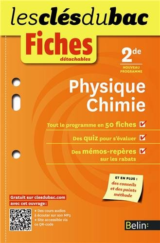 Physique chimie 2de : nouveau programme