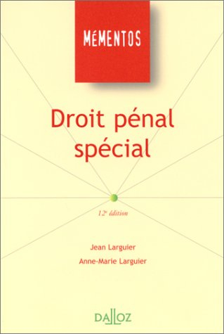 droit pénal spécial, 12e édition