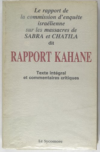 le rapport de la commission d'enquête israélienne sur les massacres de sabra et chatila, dit rapport