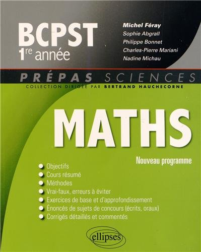 Maths, BCPST 1re année : nouveau programme