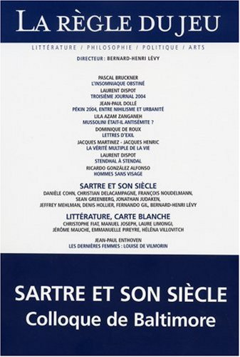 Règle du jeu (La), n° 27. Sartre et son siècle