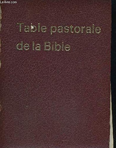 table pastorale de la bible