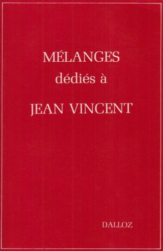 Mélanges dédiés à Jean Vincent