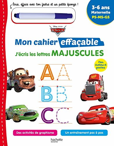 Cars : j'écris les lettres majuscules : 3-6 ans, maternelle, PS-MS-GS