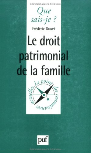 Le droit patrimonial de la famille