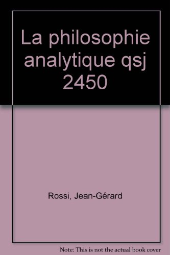 La Philosophie analytique