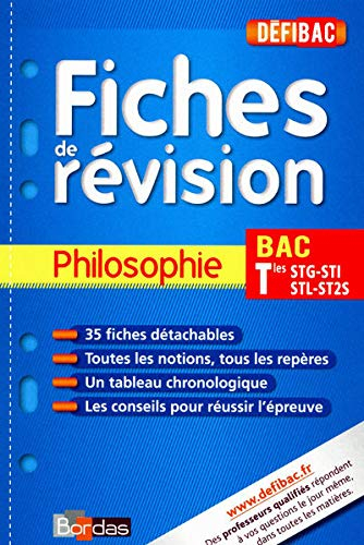 Philosophie, bac Tles STG, STI, STL, ST2S : fiches de révision