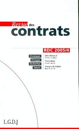 Revue des contrats, n° 4 (2005)
