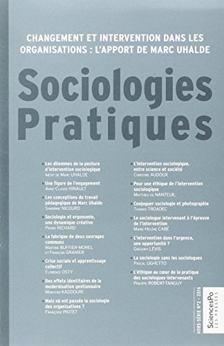 Sociologies pratiques, hors série, n° 2. Changement et intervention dans les organisations : l'appor