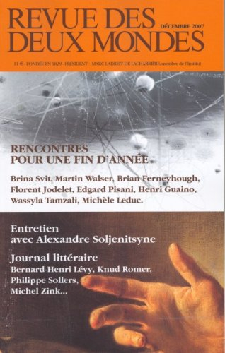 Revue des deux mondes, n° 12 (2007). Rencontres pour une fin d'année