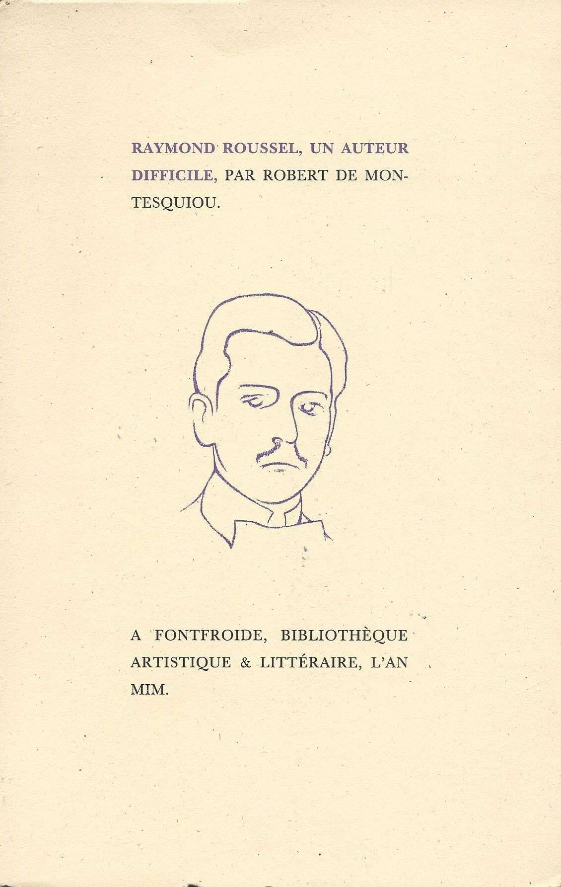 Raymond Roussel, un auteur difficile