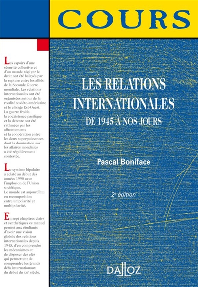 Les relations internationales de 1945 à nos jours