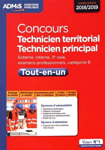 Concours technicien territorial, technicien principal 2018-2019 : externe, interne, 3e voie, examens