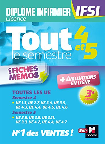 Diplôme infirmier licence IFSI, tout le semestre 4 et 5 en fiches mémos