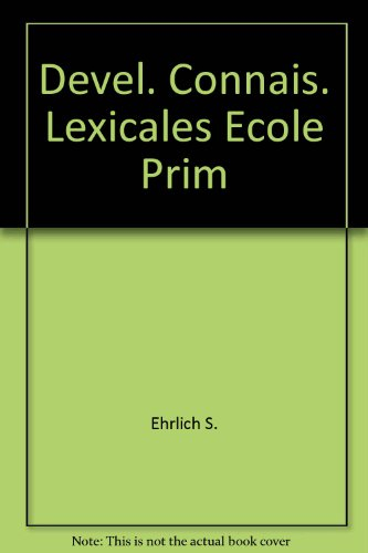 developpement des connaissances lexicales à l'éc.primaire