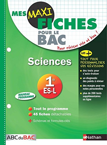 Sciences 1re, ES, L : nouveau programme