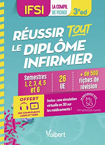 IFSI, la compil de fiches : réussir tout le diplôme infirmier : semestres 1, 2, 3, 4, 5 et 6, 26 UE,