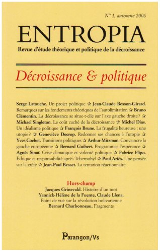 Entropia, n° 1. Décroissance & politique