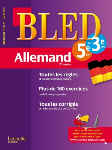 Bled allemand 2e année, 5e LV1 ou 3e LV2, 12-15 ans