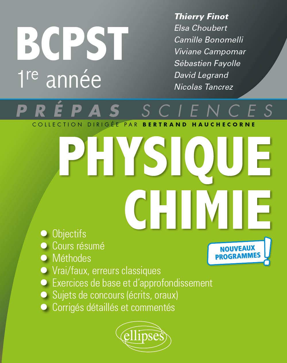 Physique chimie BCPST 1re année : nouveaux programmes