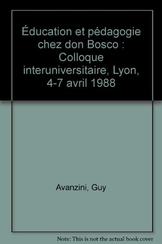 Education et pédagogie chez don Bosco