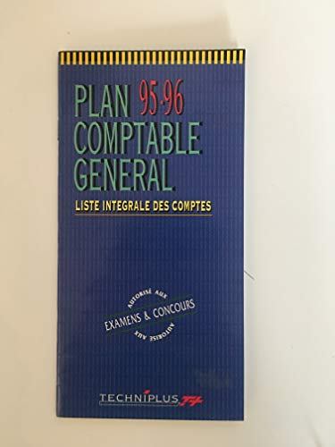 Plan comptabilité générale, 1995-1996