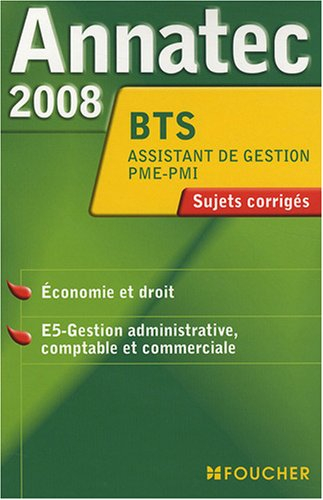 Economie et droit, E5 gestion administrative, comptable et commerciale, BTS assistant de gestion PME