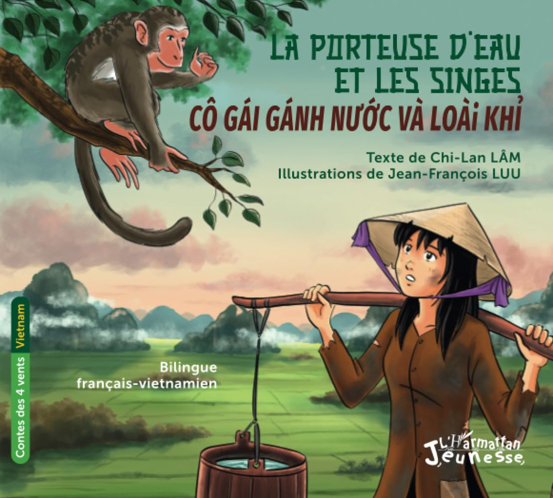 La porteuse d'eau et les singes. Cô gai ganh nu'o'c và loài khi