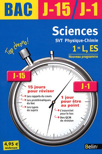 Sciences, SVT, physique chimie : 1re L, ES : nouveau programme