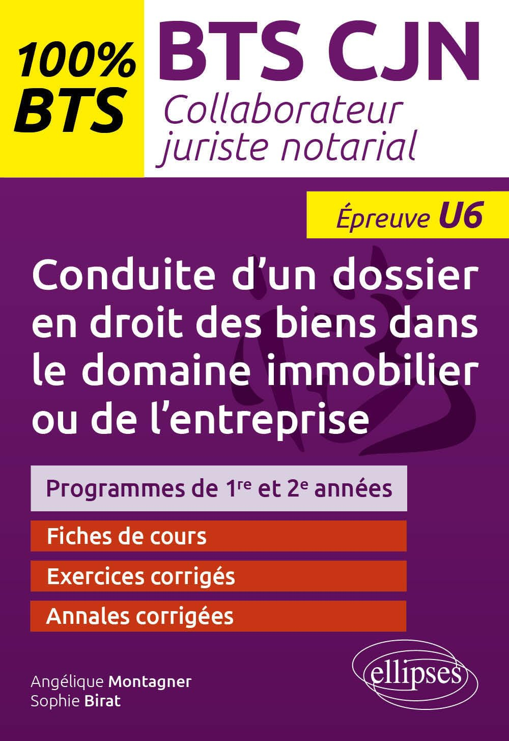 Conduite d'un dossier en droit des biens dans le domaine immobilier ou de l'entreprise : BTS CJN col