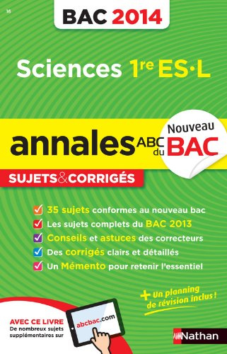 Sciences 1re ES, L : bac 2014